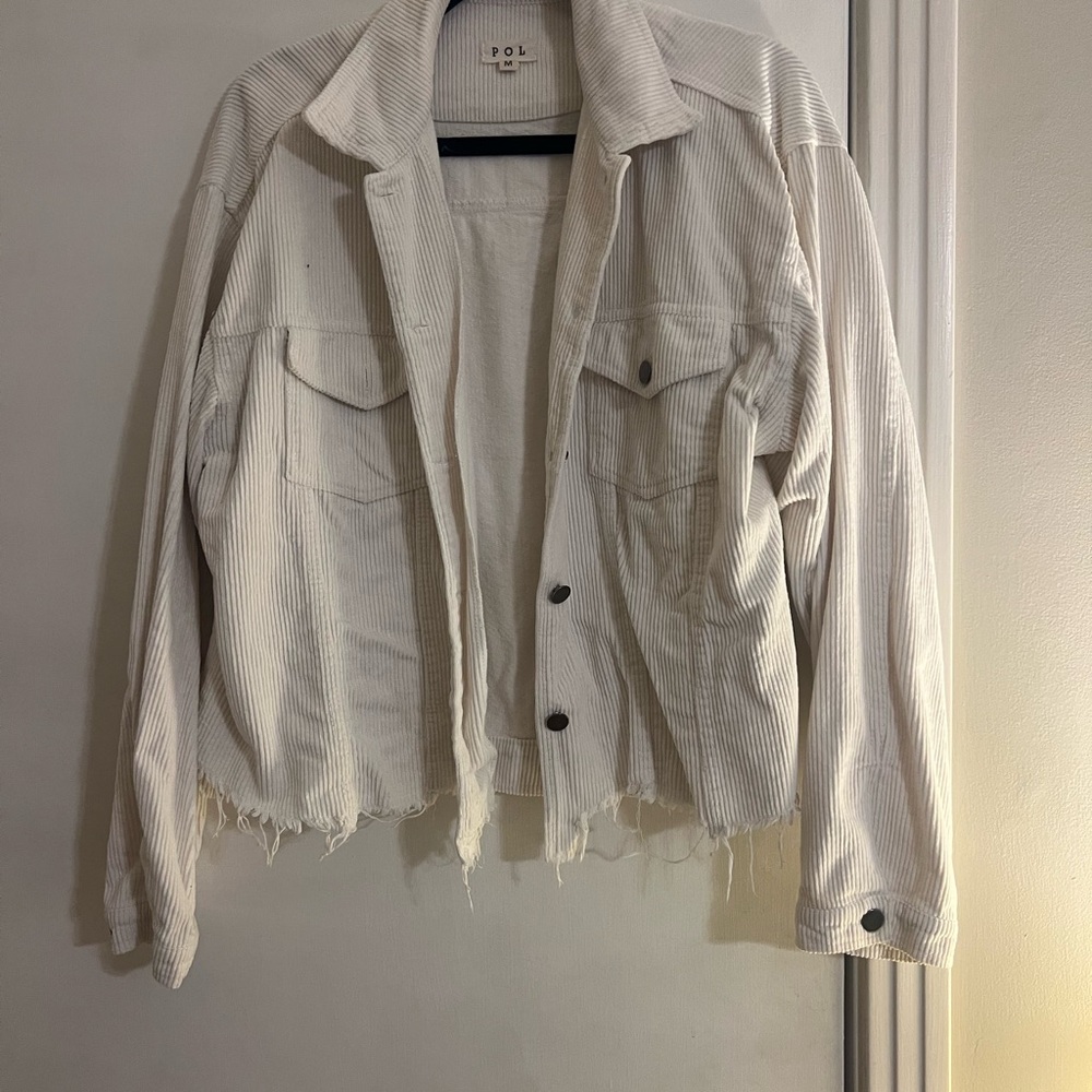 POL Cream Jean Jacket Classic Trucker Style
